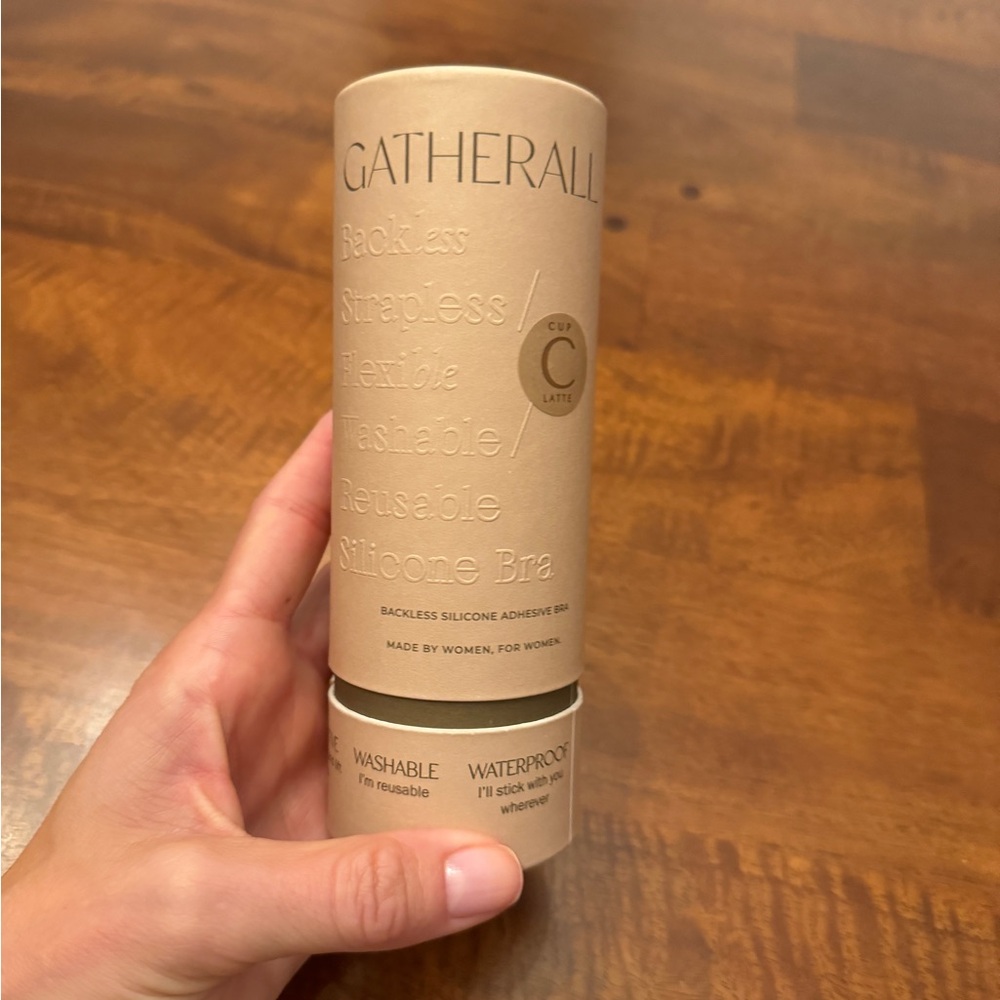 BRAND NEW NEVER WORN - GATHERALL backless sticky bra C-Cup Latte